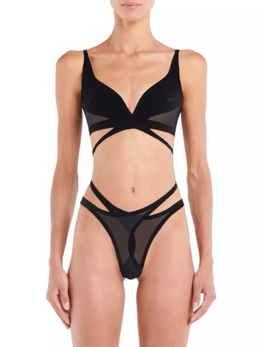 NWT WOLFORD x Mugler Flock Shaping Thong Size Large
